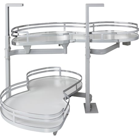 Hardware Resources 15" Polished Chrome and White Blind Corner Swingout for Openings on the Left of the Blind BCSO215PCWH-LH